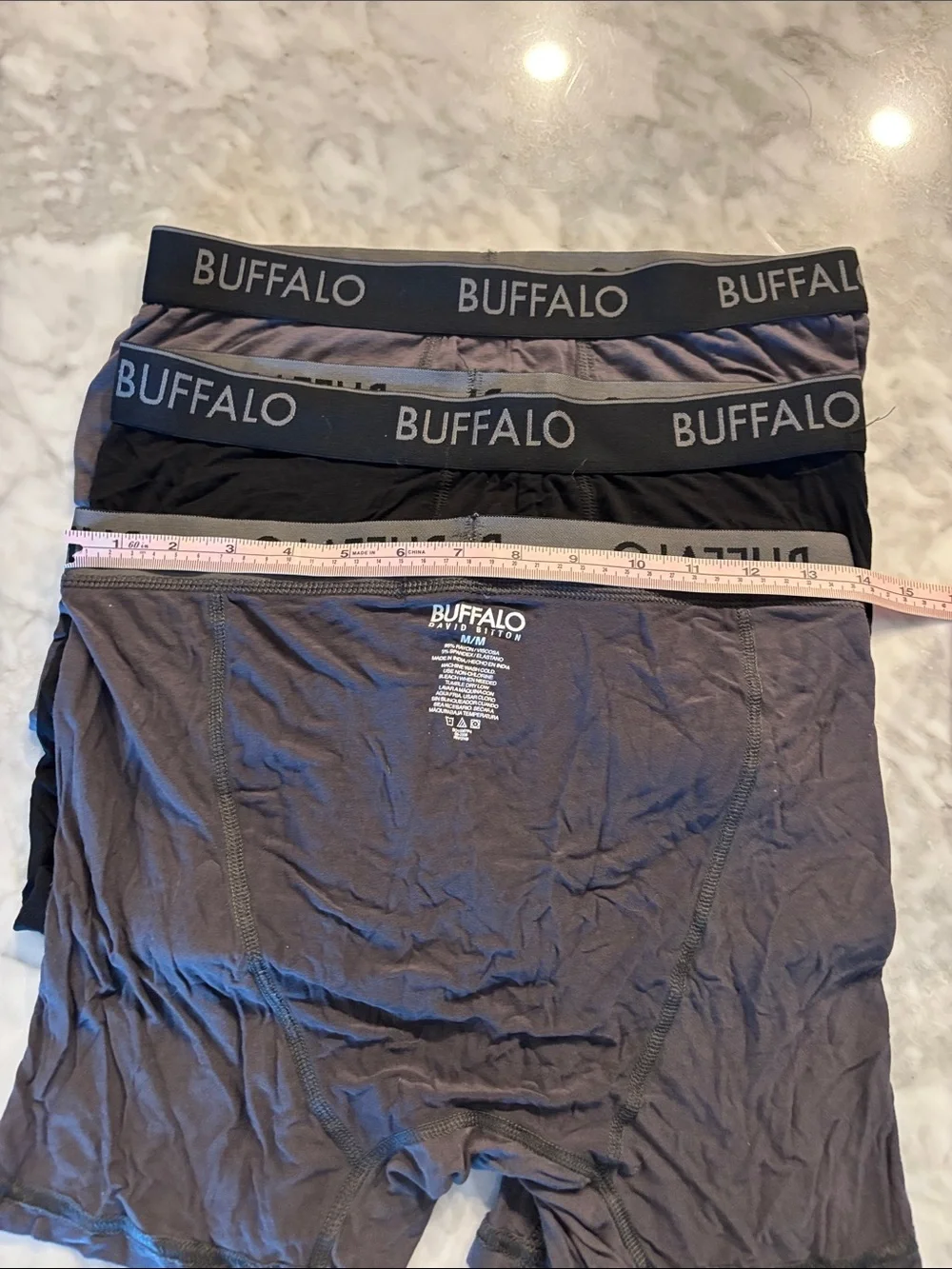Buffalo David Bitton Men's Black and Dark Gray Boxer Briefs - 3-Pack